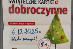 Akcja Samorządu Szkolnego „Świąteczne Kartki dobroczynne”